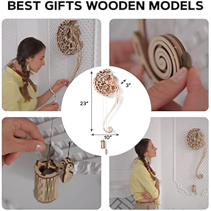 121-PIECE 3D WOODEN KINETIC PENDULUM PUZZLE - ANTIQUE STYLE KINETIC ART - INTERMEDIATE SKILL LEVEL - ADULTS 14+ - Image 3